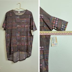 Lularoe Irma Tunic Top Women's Size XS Multi Dolman Sleeve Oversized